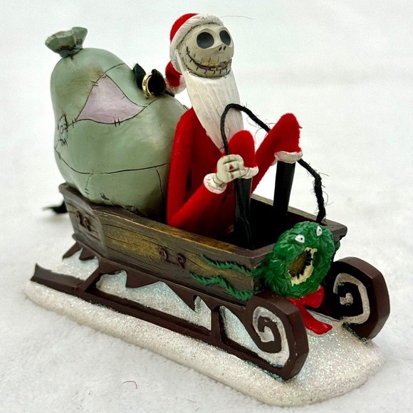 Disney Nightmare Before Christmas Jack Skellington in Sleigh 4" Ceramic Ornament - Picture 2 of 7